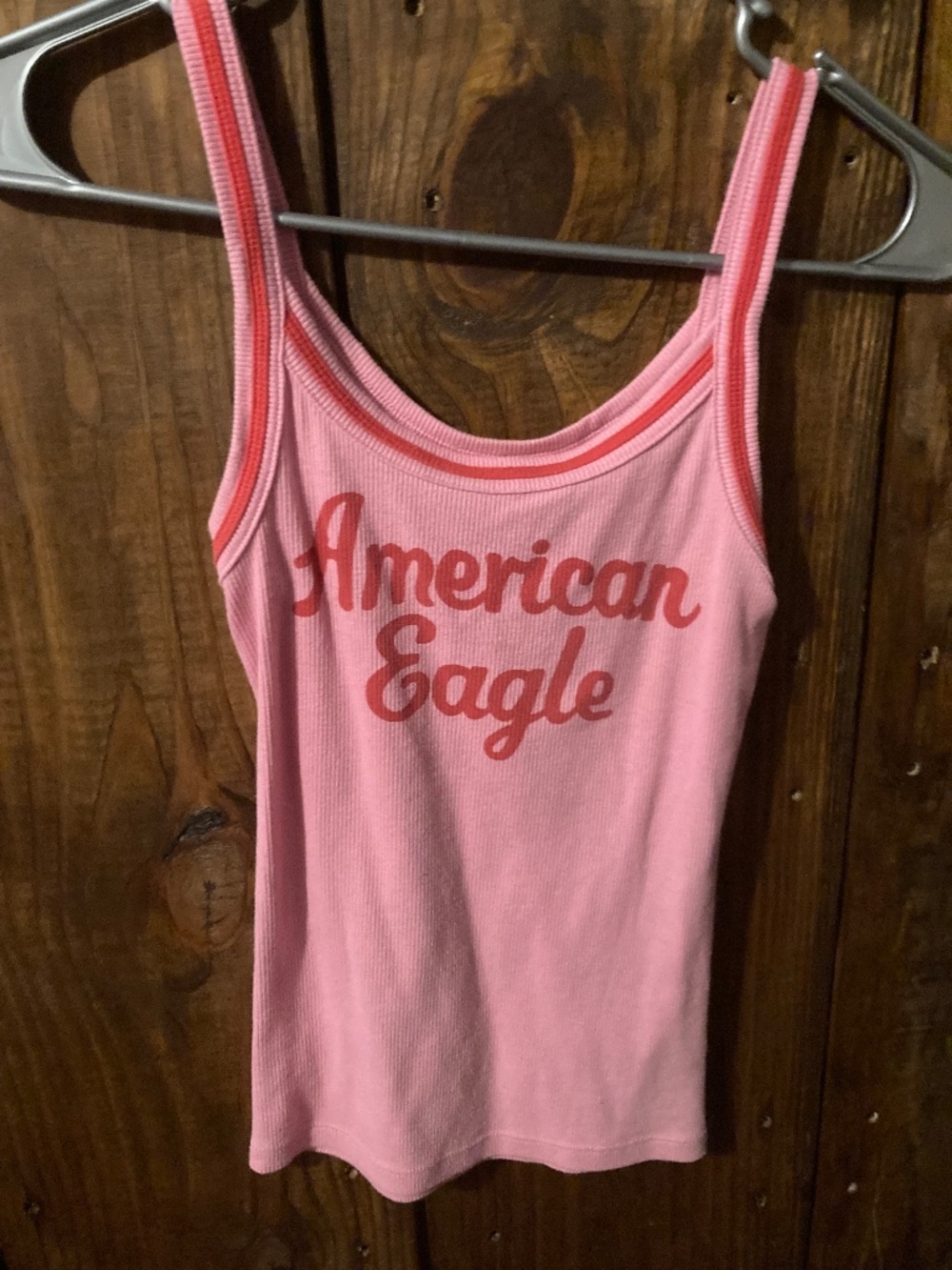 American Eagle pink red  retro inspired tank cami ribbed xs